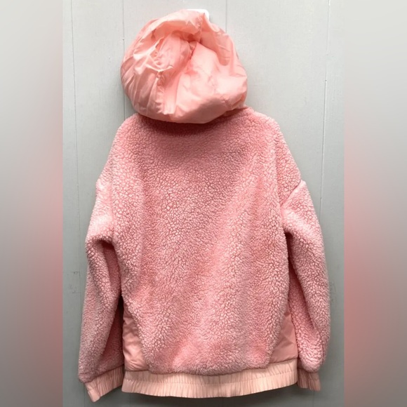Girl's Nike Fluffy Fuzzy Fleece Pink Zip Jacket Hoodie - Size XL Adult M - Picture 6 of 10